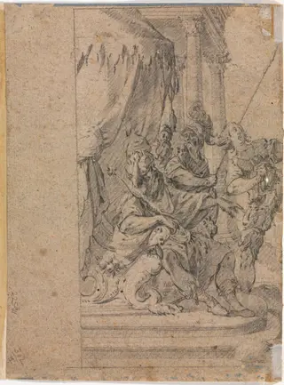 Panthea before Cyrus? (verso), by Michel Dorigny, 1658