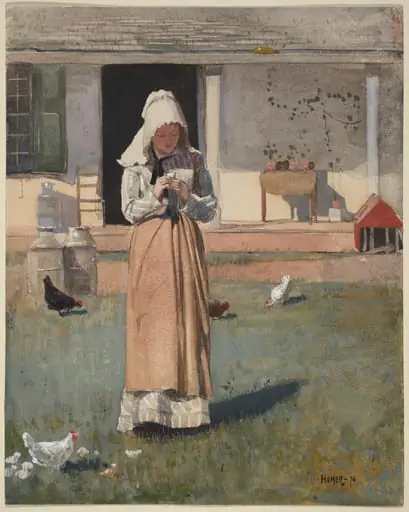 A Sick Chicken, by Winslow Homer, gouache, 1874