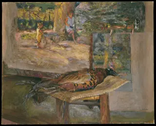 Interior with Paintings and a Pheasant, by Édouard Vuillard, unspecified, 1928