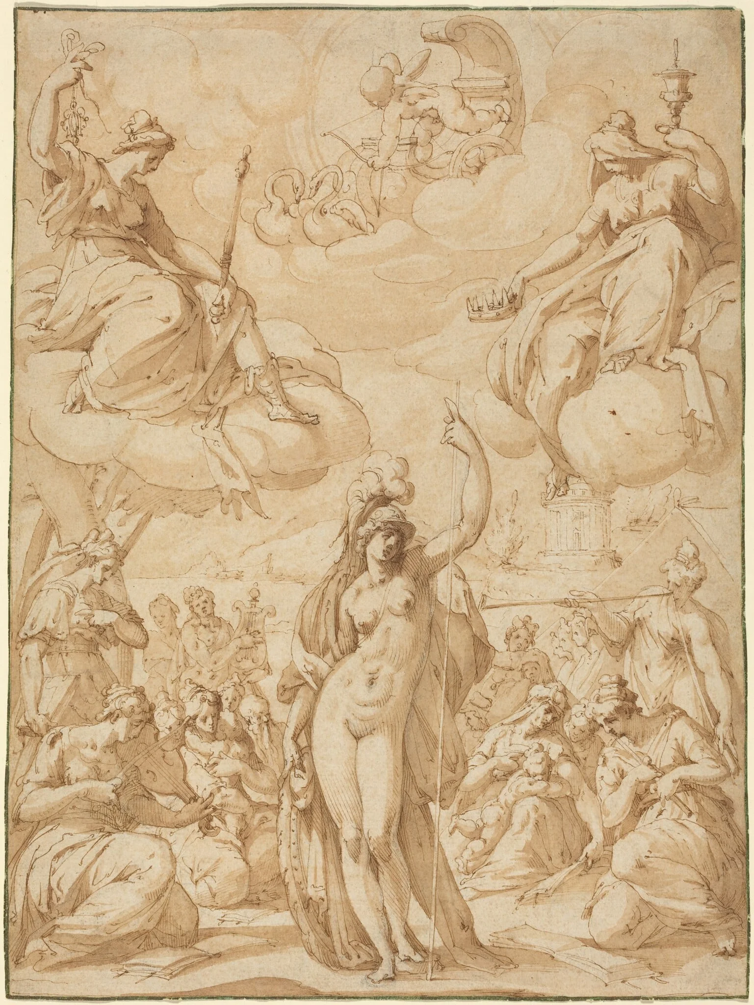 Allegory of Minerva as the Head of the Muses, detail