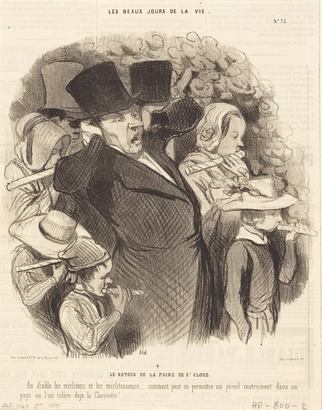 Le Retour de la foire de Saint-Cloud, by Honoré Daumier, ink, 1845