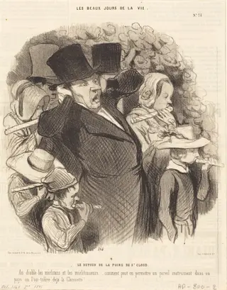 Le Retour de la foire de Saint-Cloud, by Honoré Daumier, ink, 1845