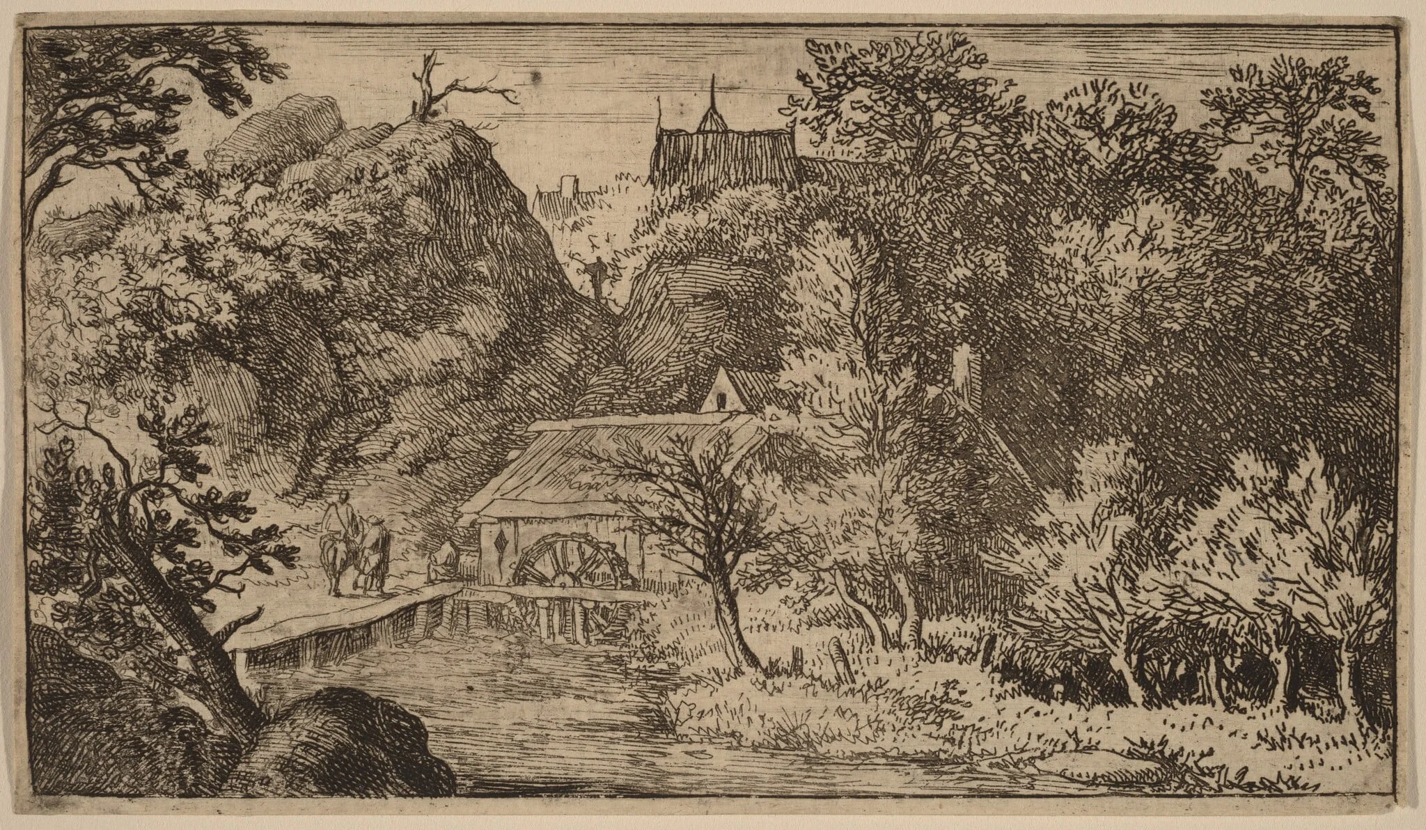 Water Mill at the Foot of a Mountain, detail