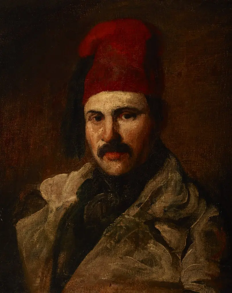 Portrait of Maksymilian Oborski Wearing a Fez, by Piotr Michałowski, oil, 1844