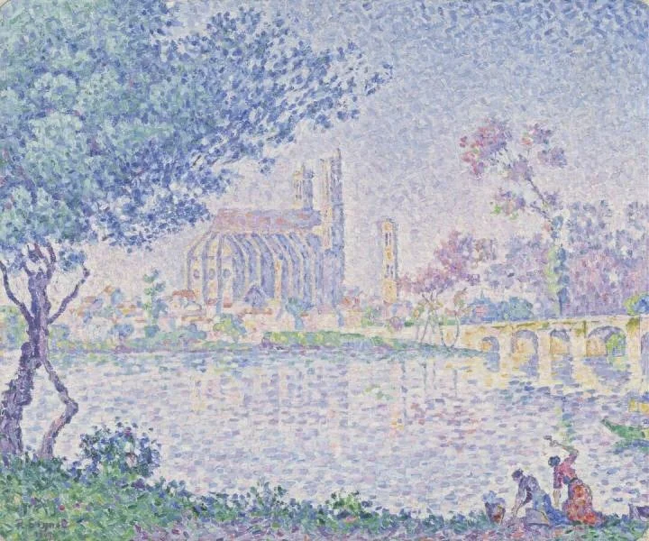The Seine at Mantes, detail