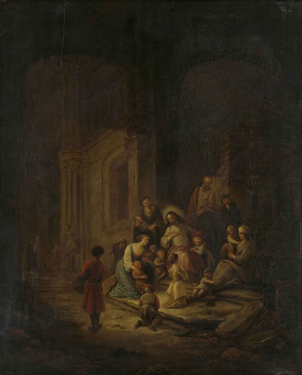 Christ blessing the children, by Jacob Willemsz de Wet, oil, 1650