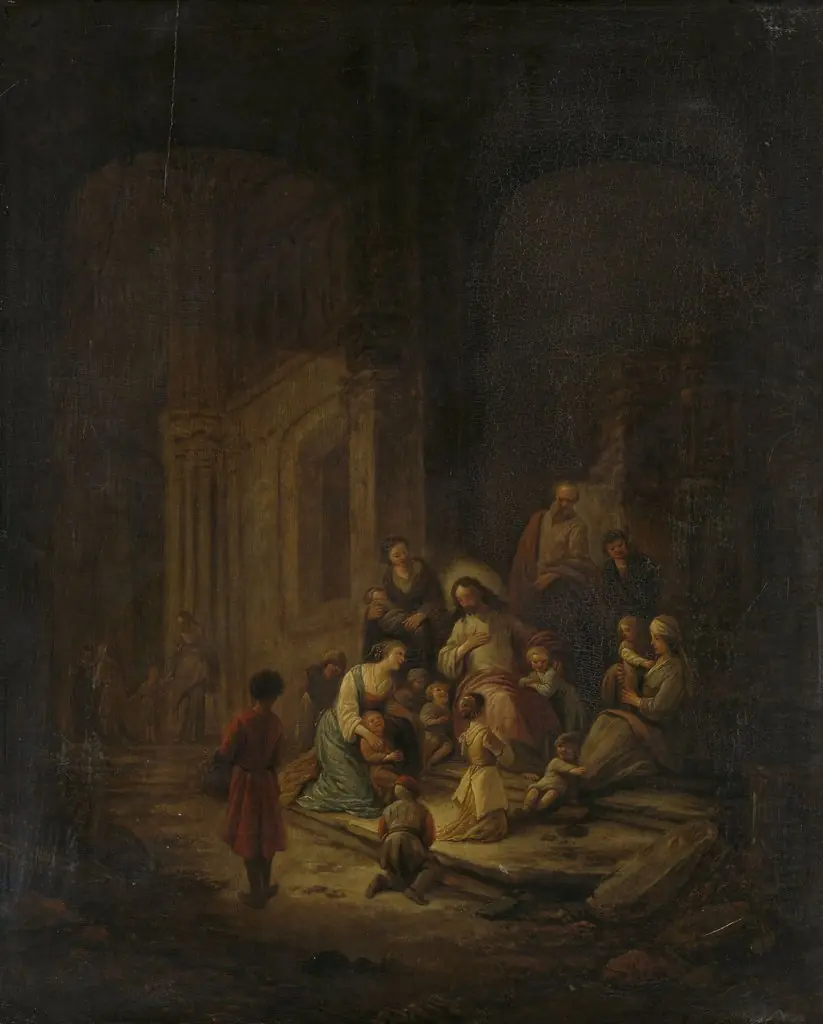 Christ blessing the children, by Jacob Willemsz de Wet, oil, 1650