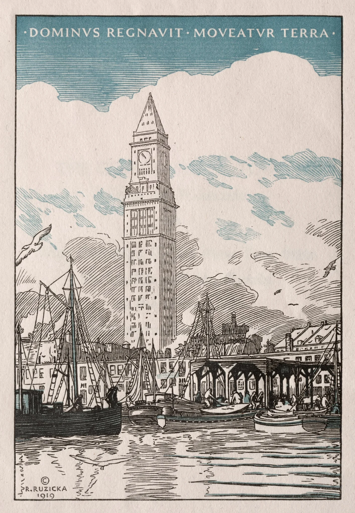 The Custom House Tower from the Waterside, detail