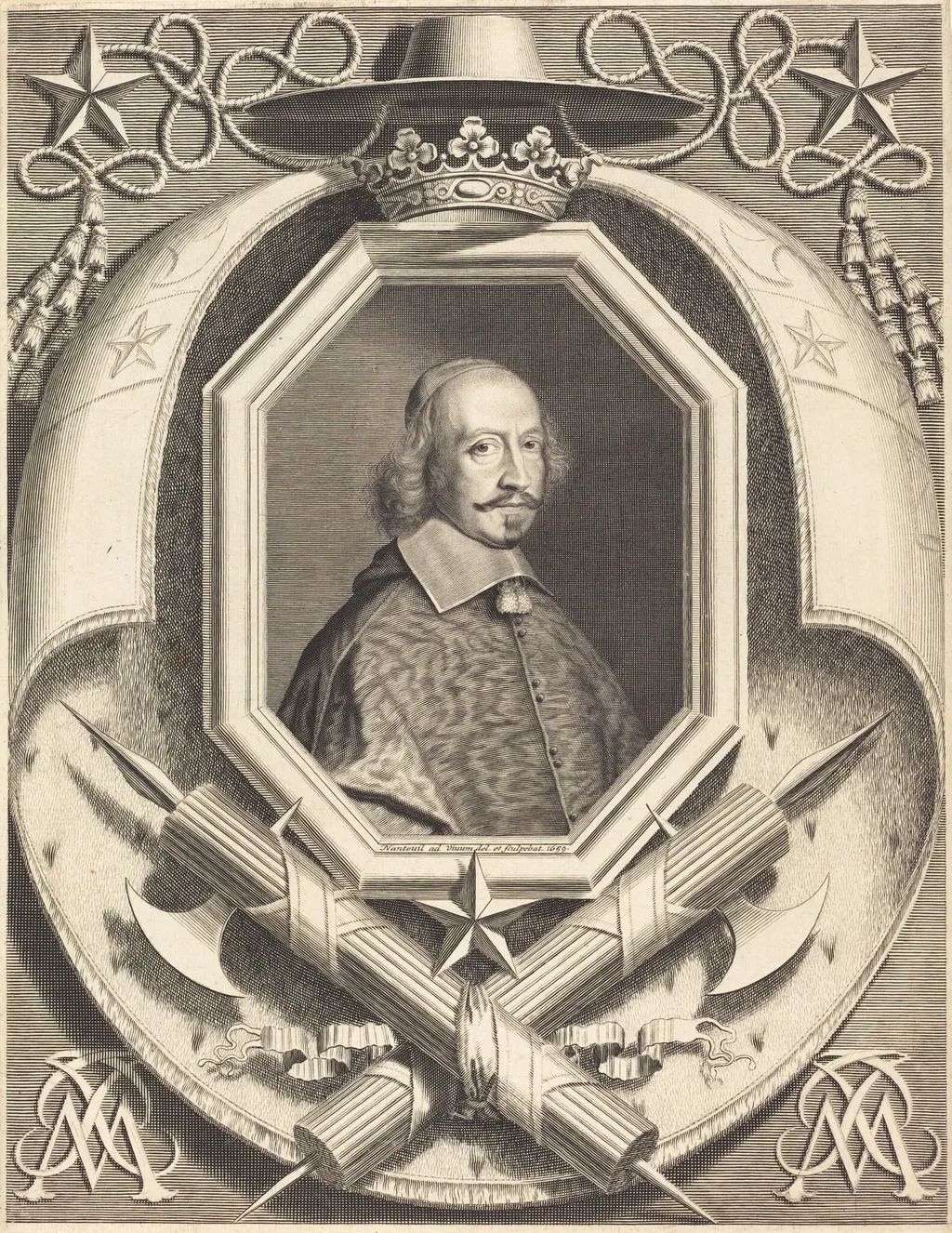 Cardinal Jules Mazarin, by Robert Nanteuil, ink, 1659