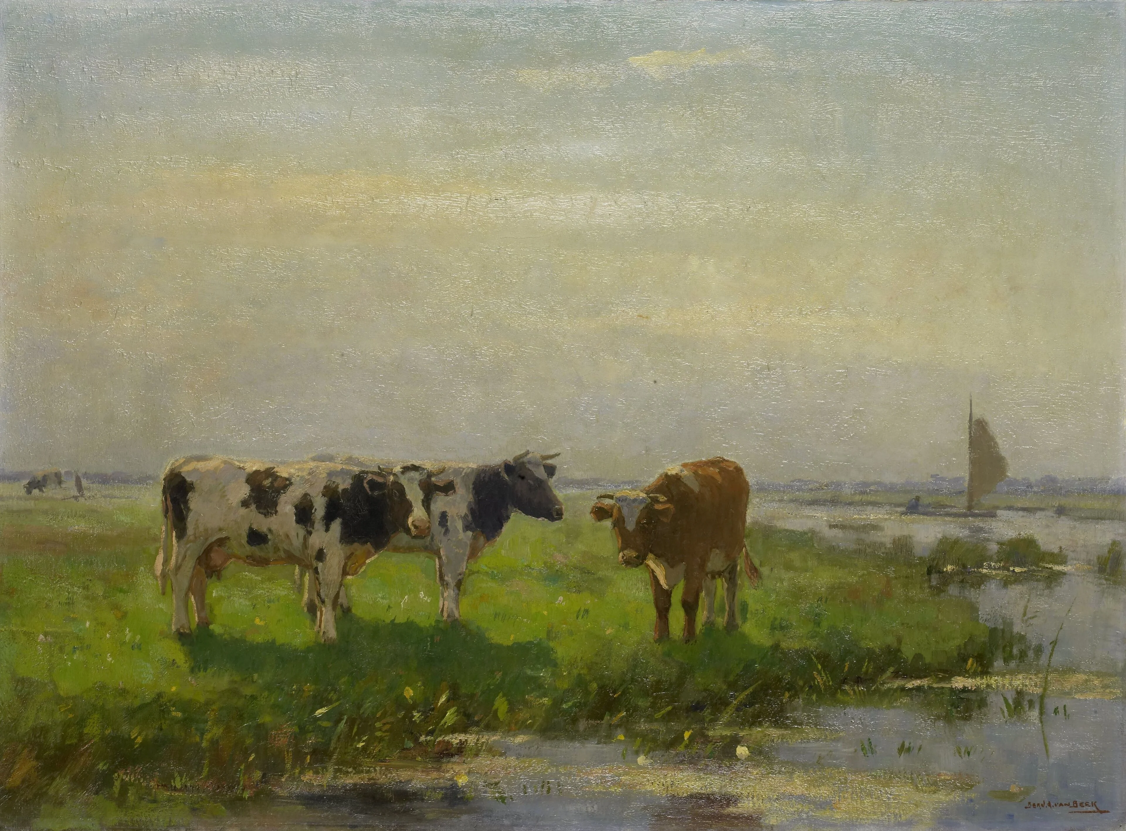 Cows in the Meadow, detail