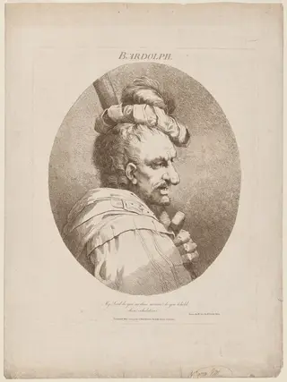 Bardolph, by John Hamilton Mortimer, ink, 1763