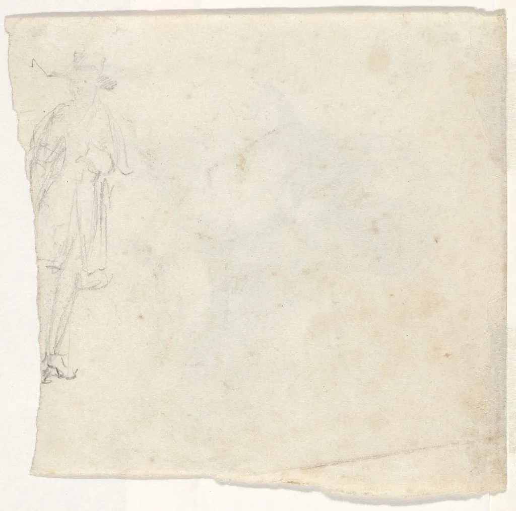 Sketch of a Standing Man [verso], by William Sidney Mount, graphite, 1827