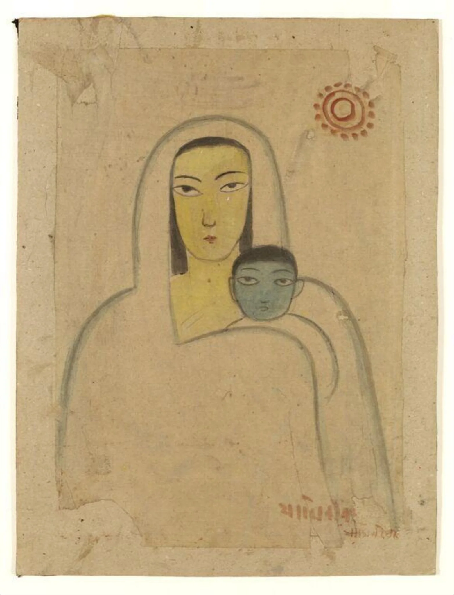 Yashoda and Krishna, detail
