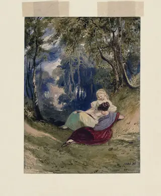 The Sisters, by Henry Warren, watercolor, 1818