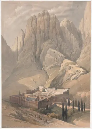 Convent of St. Catherine with Mount Horeb, by David Roberts, 1839