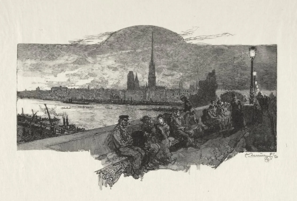 Le Pont de Pierres, detail