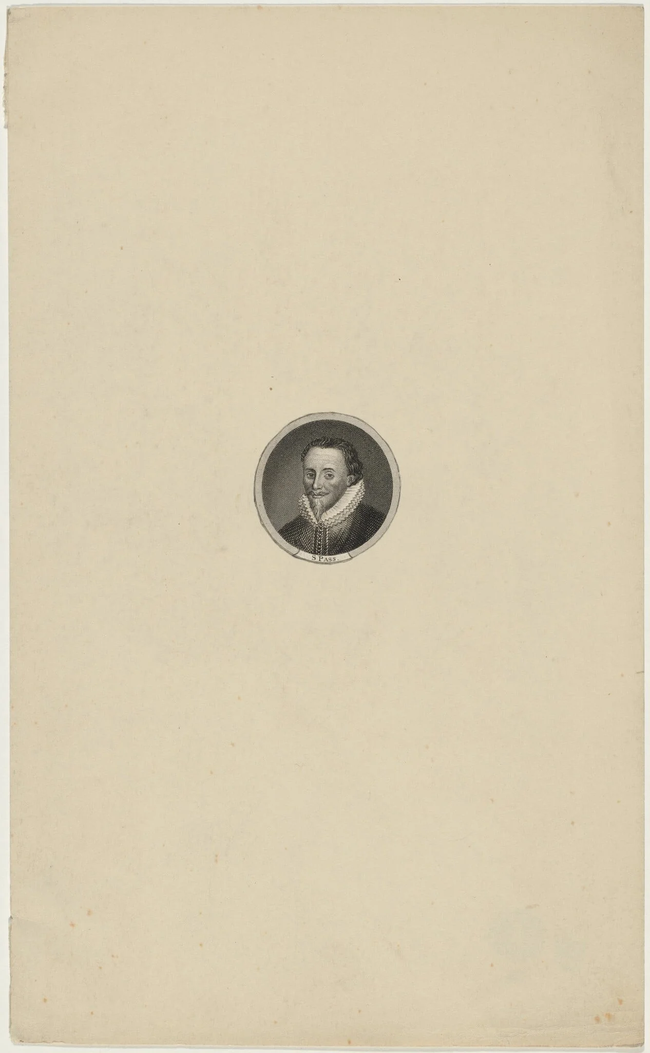 Medallion Portrait of Man in Ruff and Pointed Beard, detail