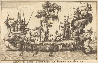 Calai e Zeti condotti da Borea et Oritia, by Balthasar Moncornet, ink, 1634