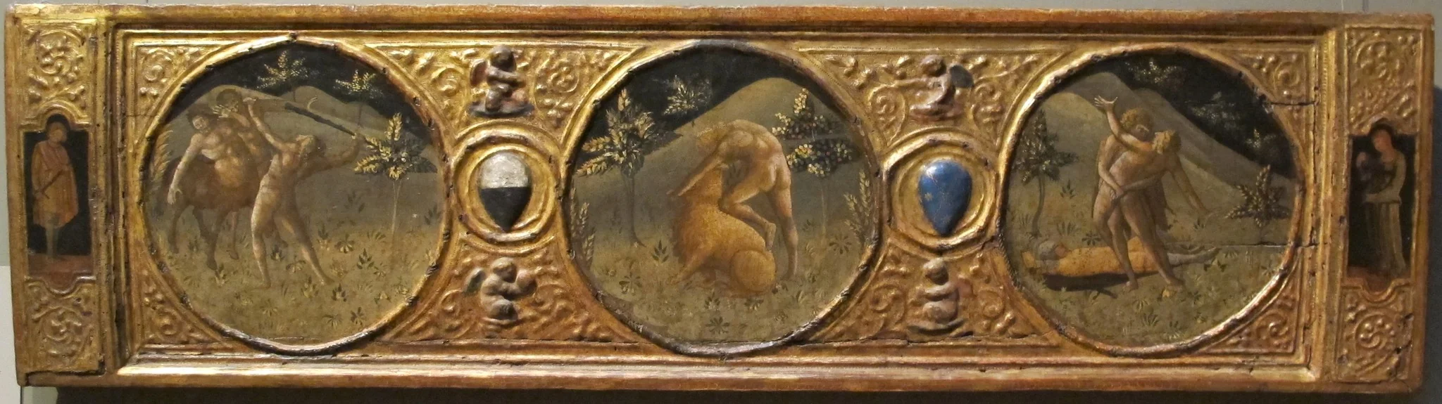 fatiche di ercole con stemmi ginazzi e boni, detail