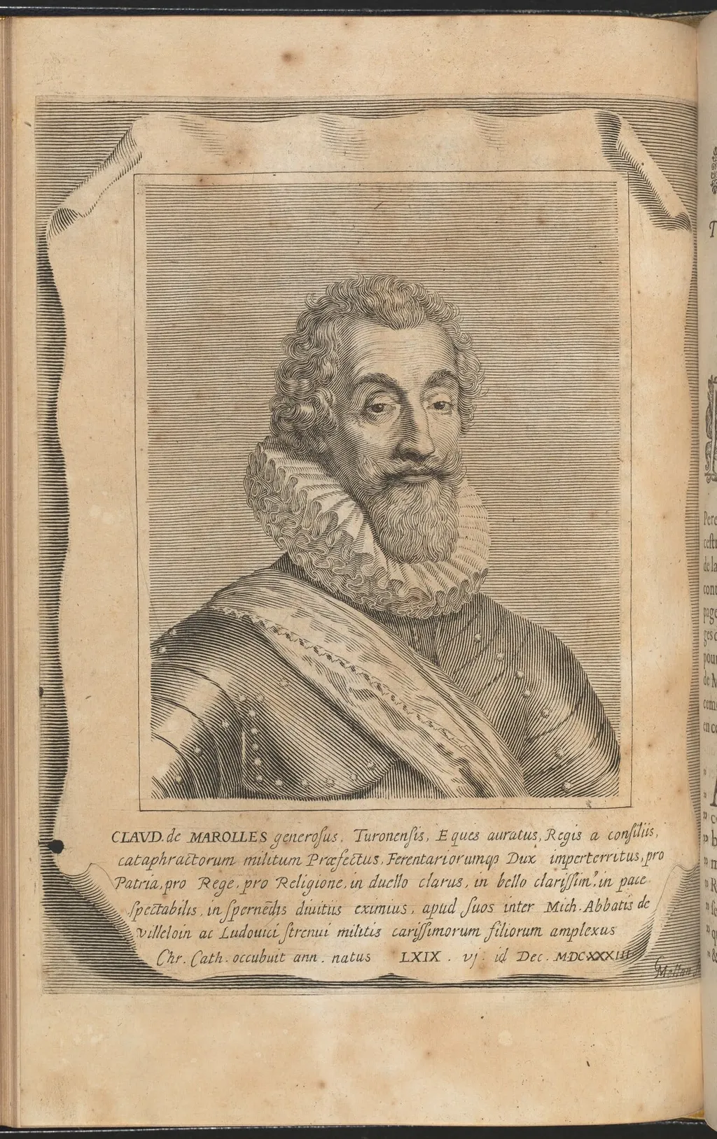 Claude de Marolles, by Claude Mellan, ink, 1656