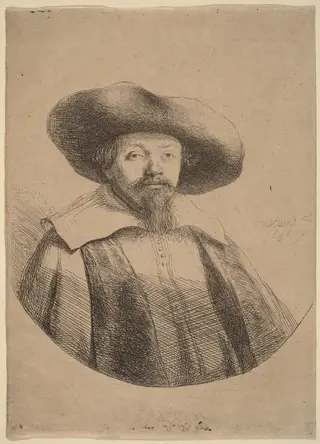 Samuel Menasseh ben Israel, by Rembrandt van Rijn, ink, 1636