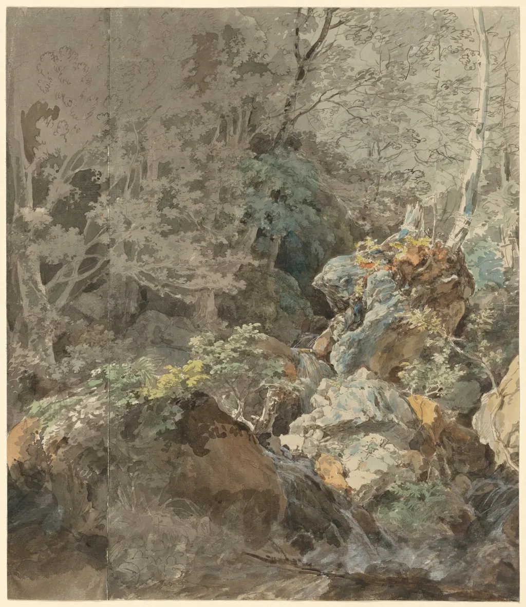 Waterfalls in a Mountain Forest, by Johann Georg von Dillis, graphite, 1797