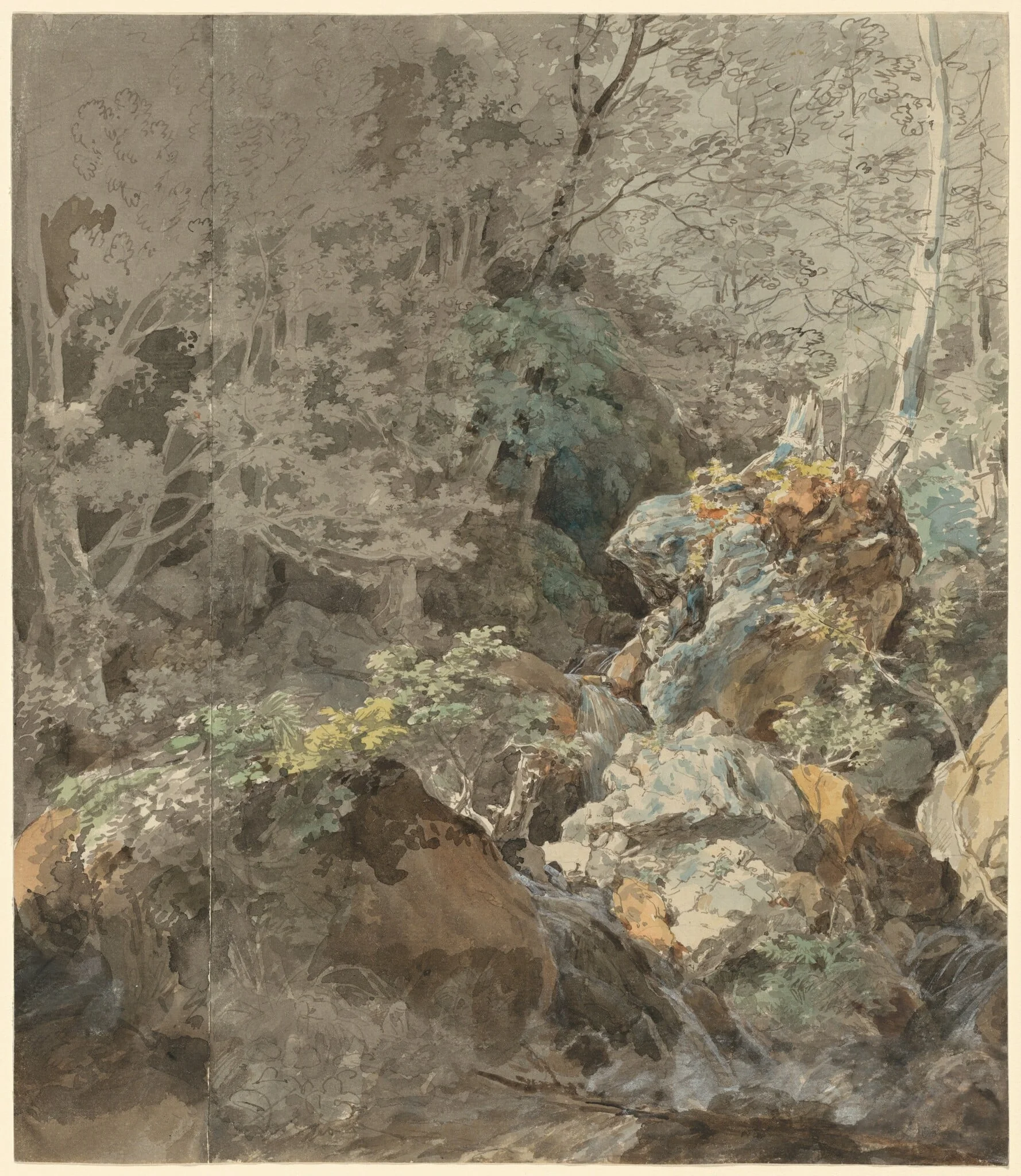 Waterfalls in a Mountain Forest, detail