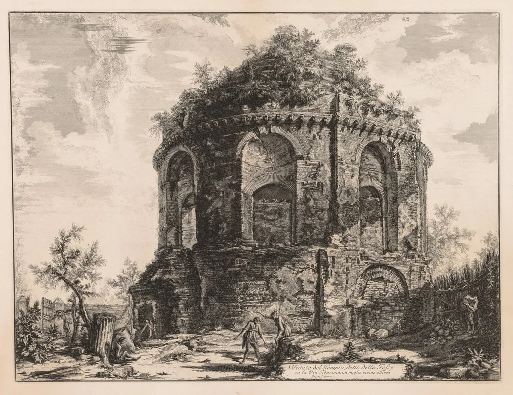 Views of Rome:  The So-called Tempio della Tosse, near Tivoli, by Giovanni Battista Piranesi, 1763