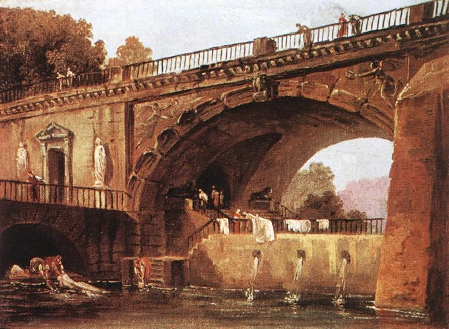 Washerwomen below a Bridge, detail