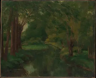 A Brook in a Clearing (possibly "Brook, Valley of Fontcouverte; Study"), by Gustave Courbet, oil, 1862