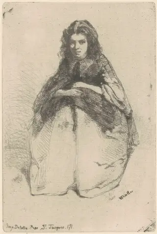 Fumette, by James McNeill Whistler, ink, 1858