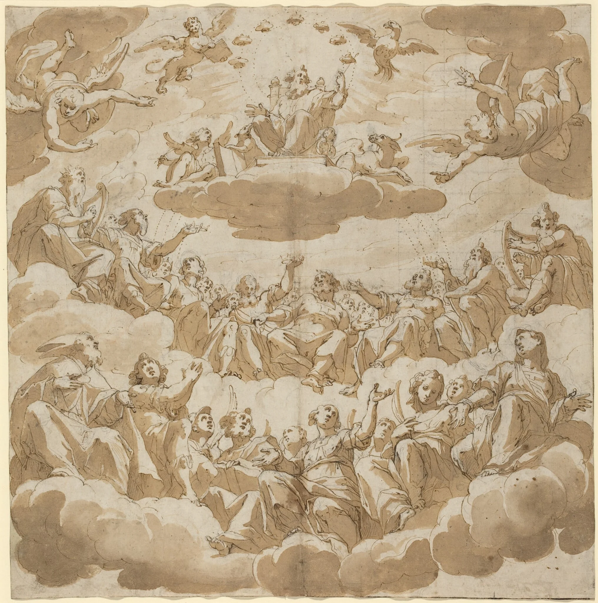 God Enthroned Surrounded by Saints, detail