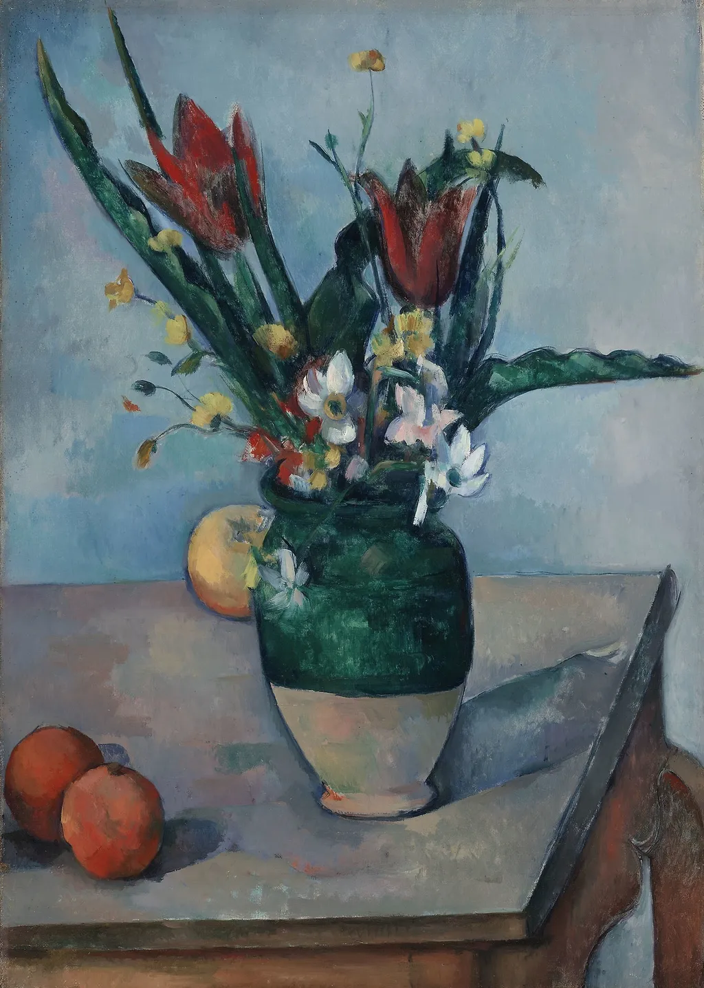 The Vase of Tulips, by Paul Cezanne, oil, 1896
