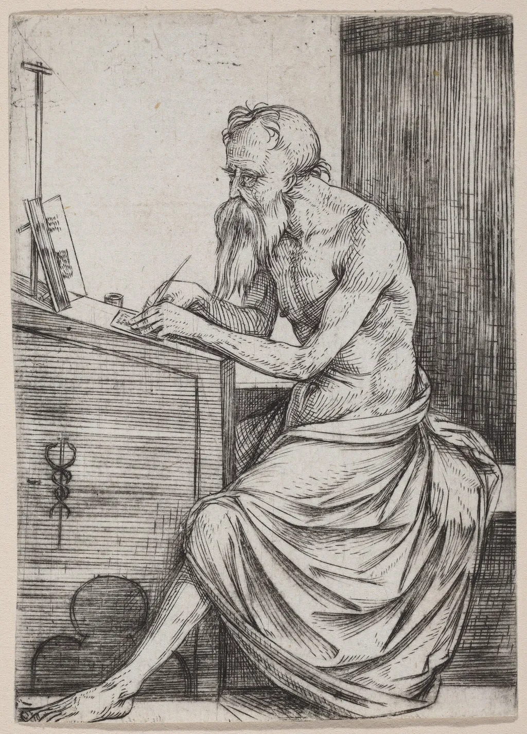 Saint Jerome, by Jacopo de' Barbari, ink, 1502