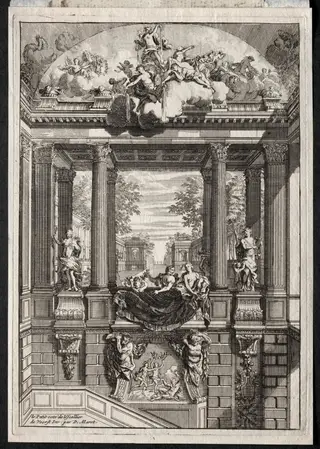 Staircase at the Palace of Voorst in Holland, by Daniel Marot, 1709