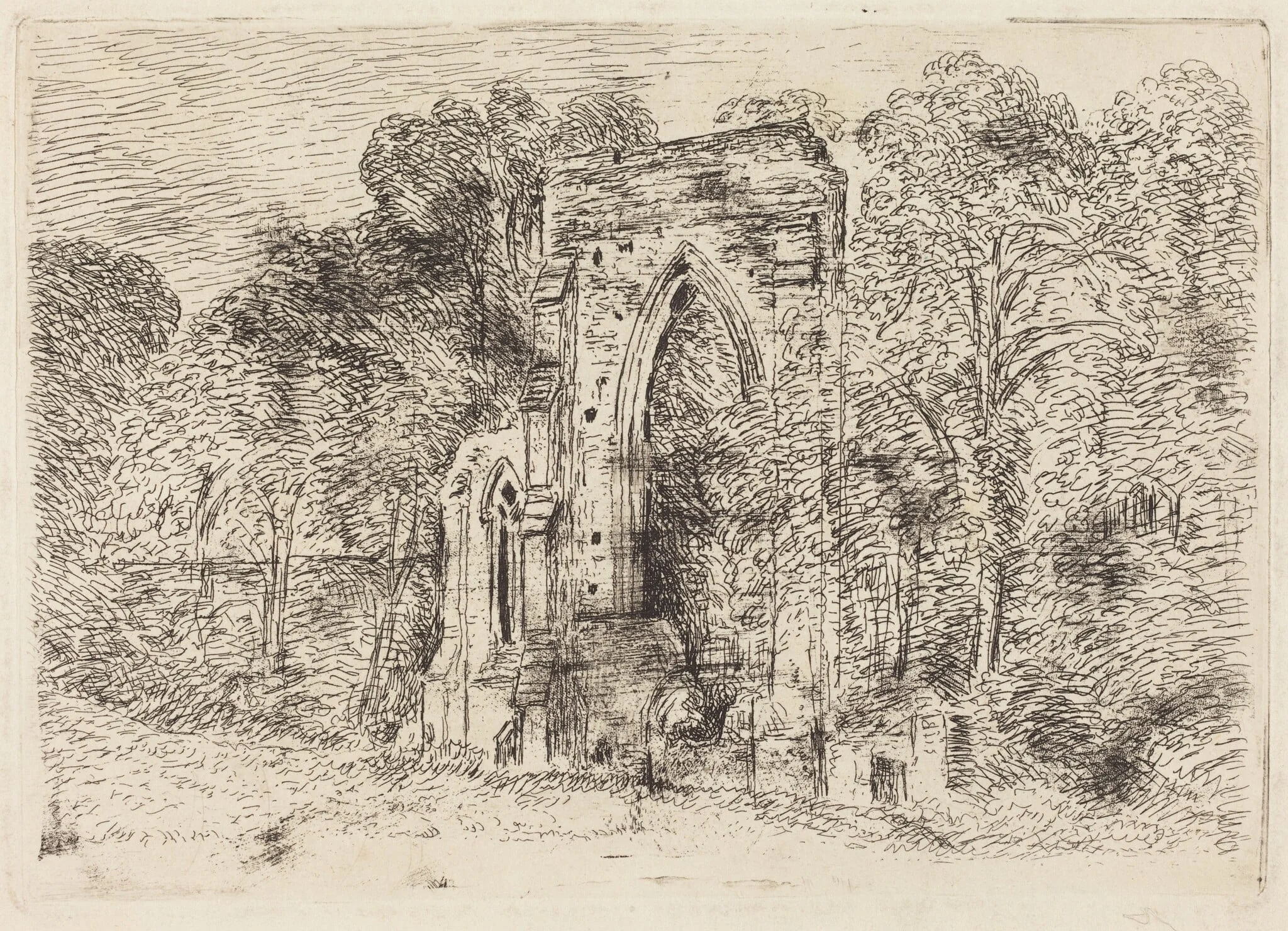 The Ruins of Netley Abbey, detail