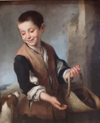 Boy with a dog, by Bartolomé Esteban Murillo, oil, 1655