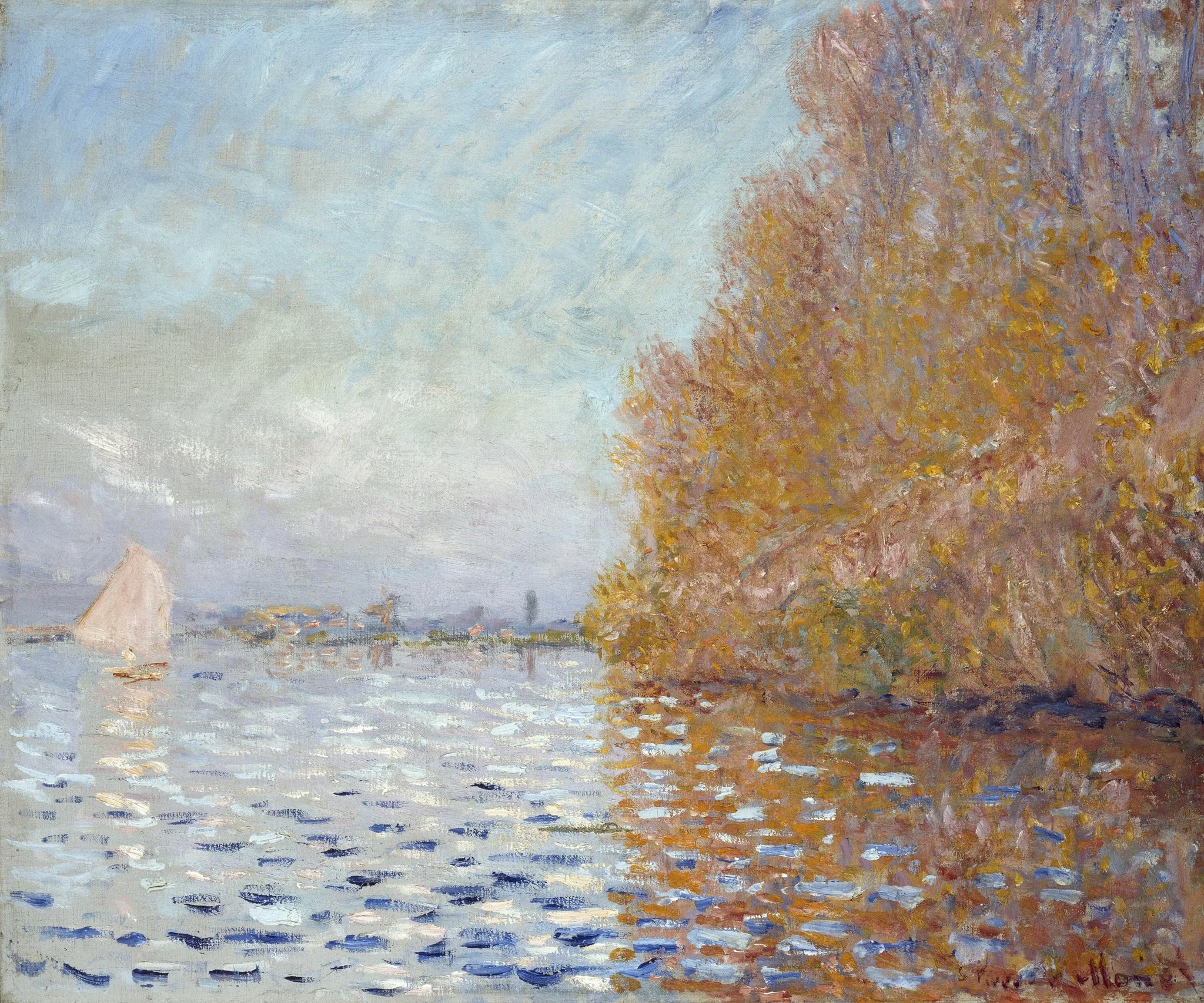 Argenteuil Basin with a Single Sailboat, detail