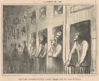 Aspect que commencent dèja a avoir ..., by Honoré Daumier, ink, 1857