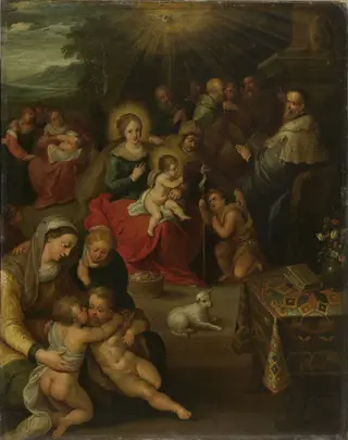 Allegory on the Christ child as the lamb of God, by Frans Francken the Younger, oil, 1616