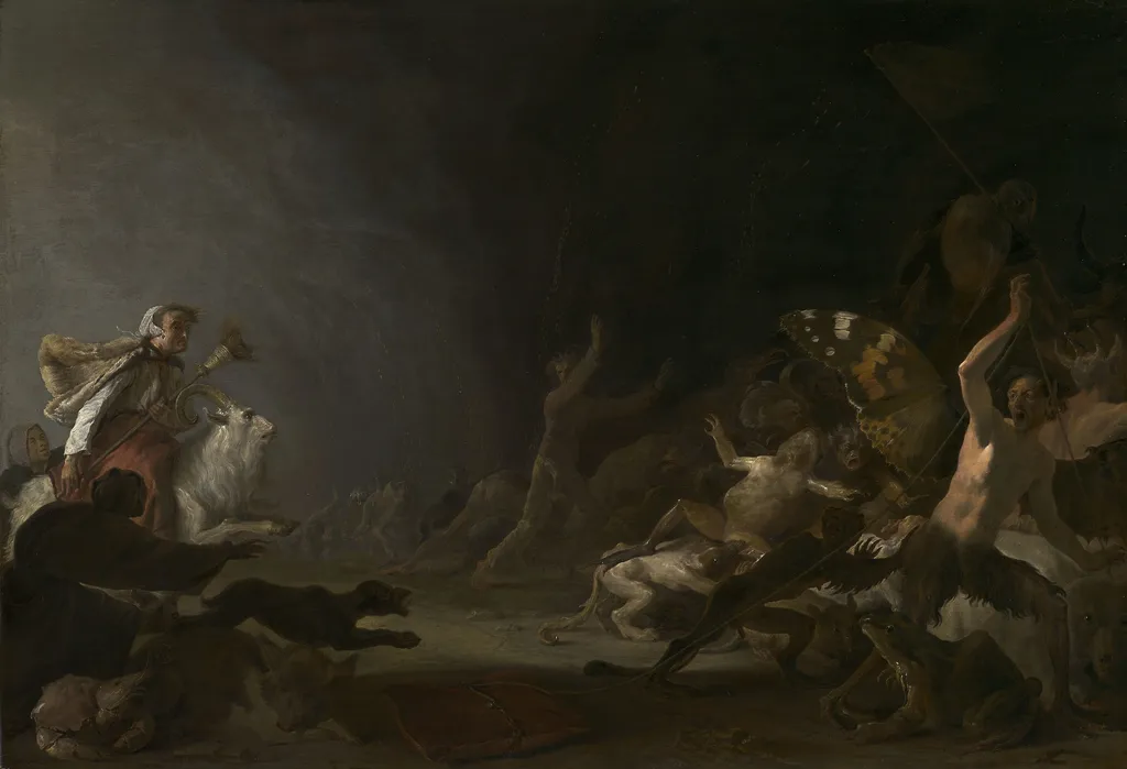 A Witches' Sabbath, by Cornelis Saftleven, oil, 1650