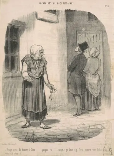 Vingt sous de denier a Dieu..., by Honoré Daumier, ink, 1847