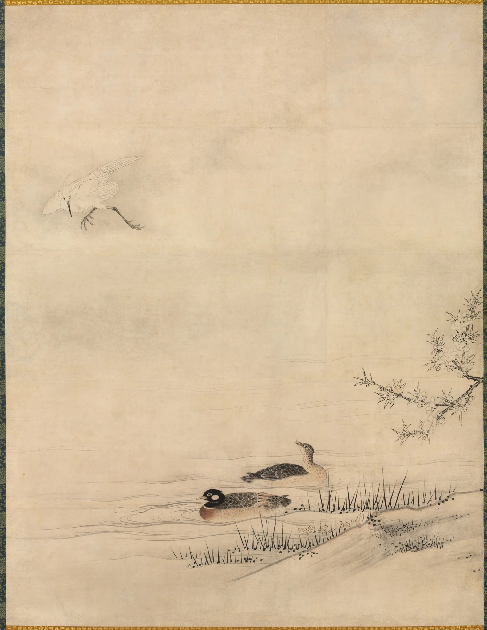 Flowers and Birds in a Spring Landscape, detail