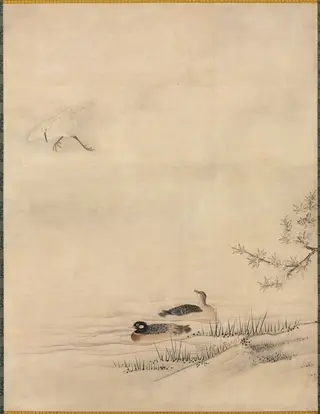 Flowers and Birds in a Spring Landscape, by Kano Motonobu, unspecified, 1529