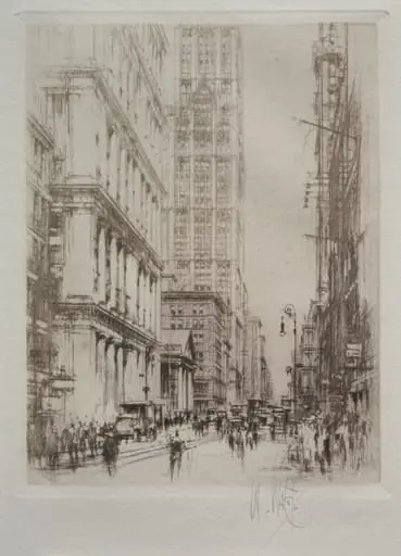 Lower Broadway, by William Walcot, 1923