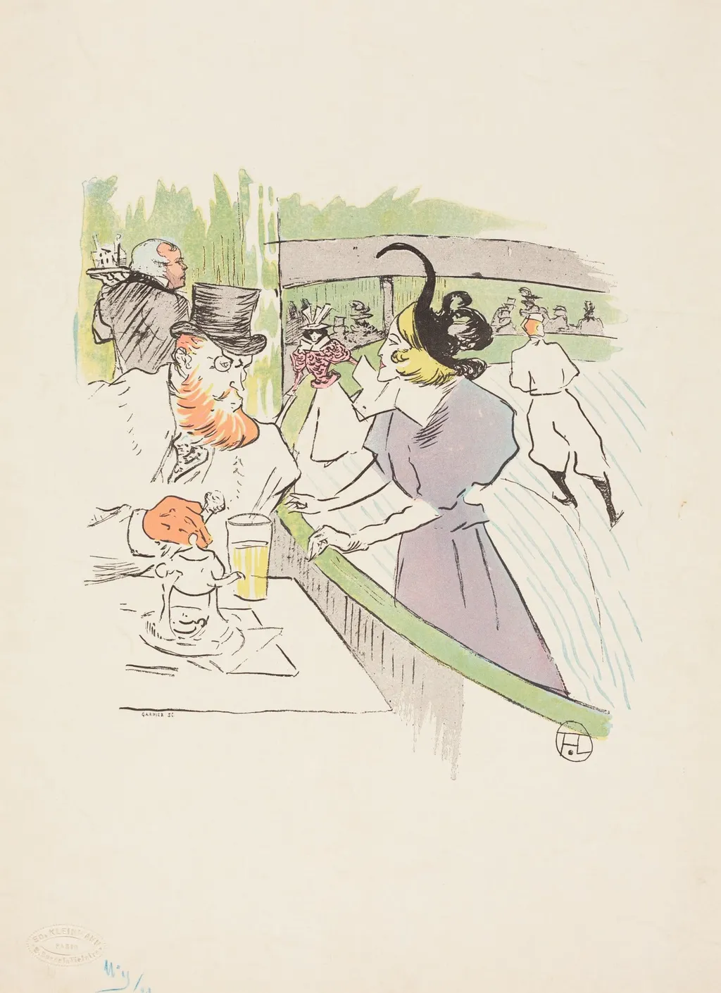 In the Skating Professional Beauty, by Henri de Toulouse-Lautrec, paint, 1895