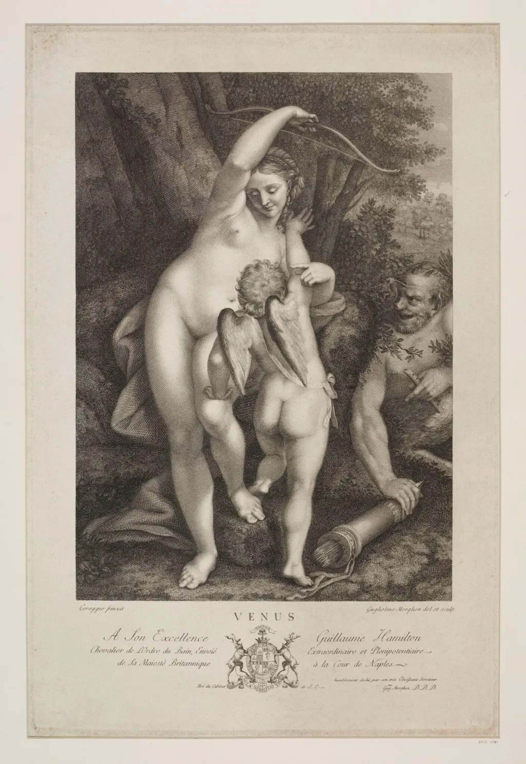 Venus disarming Love, by Guglielmo Morghen, 1850
