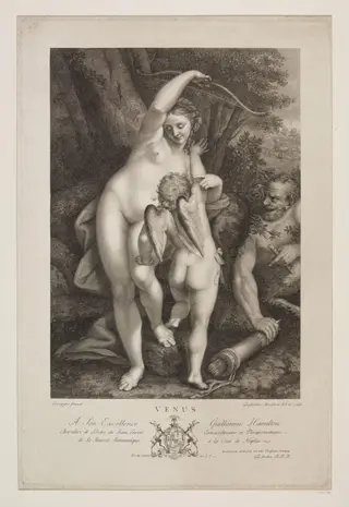 Venus disarming Love, by Guglielmo Morghen, 1850