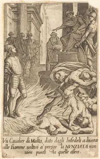 Knight of Malta, by Jacques Callot, ink, 1619
