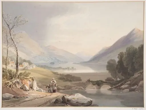 Ullswater from Patterdale Bridge, by Dumbell, watercolor, 1804